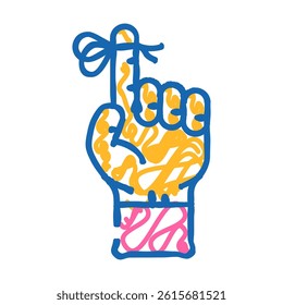 reminder ribbon list doodle icon sketch vector. reminder ribbon list sign. isolated symbol illustration