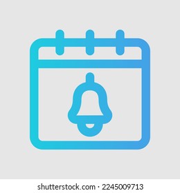 Icono de programación de recordatorio en estilo de degradado, uso para presentación de aplicación móvil del sitio web