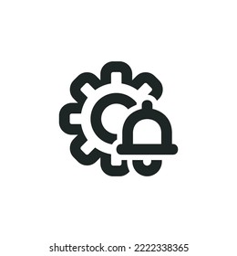 Reminder setting icon isolated on white background