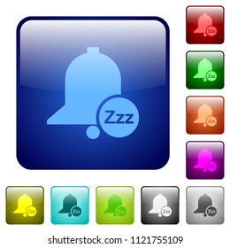 Reminder snooze icons in rounded square color glossy button set