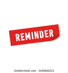 reminder square sticker. Vector isolated on white