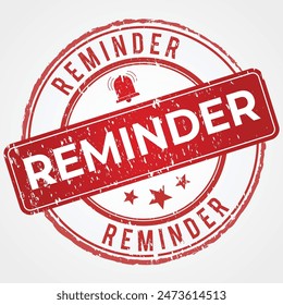 Reminder stamp with notification icon in Grunge Red Shade