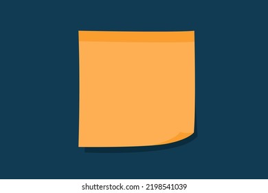 Reminder sticky note. Empty paper sticky note.