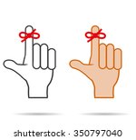 Reminder string, and icon with shadow  on white background