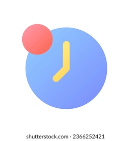 Reminder from time app pixel perfect flat gradient color ui icon. Clock sign. Show notification. Simple filled pictogram. GUI, UX design for mobile application. Vector isolated RGB illustration