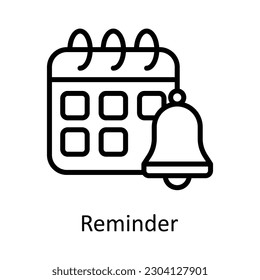 Reminder  vector  outline Icon Design illustration. Time Management Symbol on White background EPS 10 File