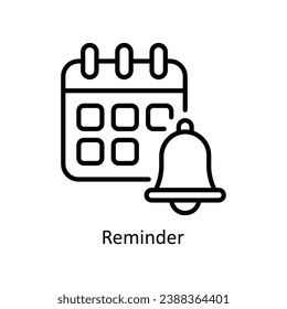 Reminder vector outline Icon Design illustration. Business And Management Symbol on White background EPS 10 File