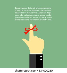 Reminder Vector Poster, Finger With Red String