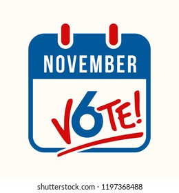 Reminder To Vote In The United States Midterm Election On November 6th. Banner, Poster Design