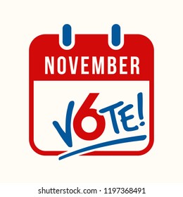 reminder to vote in the United states midterm election on November 6th. banner, poster design