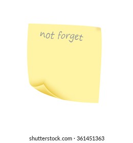reminder yellow sticker on a white background