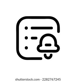Reminders vector Icon, Outline style, isolated on white Background.