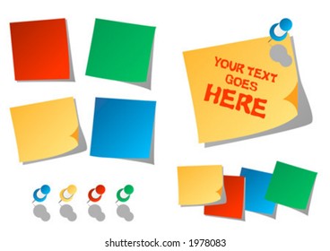 Reminders_Post it_Notes and different color pins