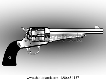 remington revolver grey background