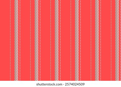 Reminine stripe background seamless, premium textile texture vector. Pentle fabric vertical pattern lines in red and light colors palette.