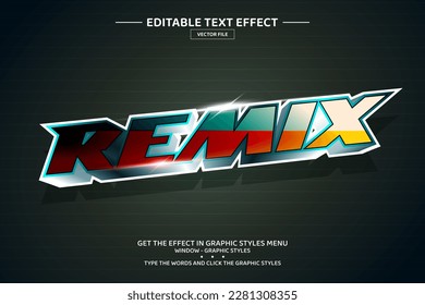 Remix 3D editable text effect template