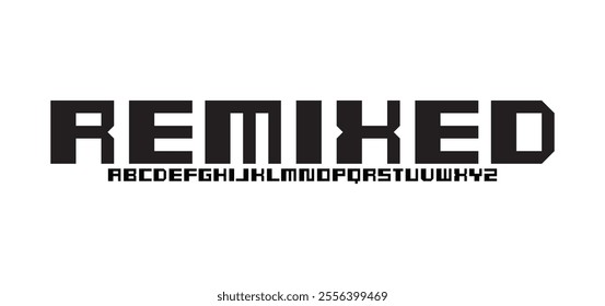 Remixed, Minimal modern alphabet fonts. Typography minimalist urban digital fashion future creative logo font. vector illustration
