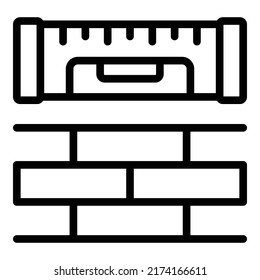 Remodeling brick wall icon outline vector. House design. Service apartment