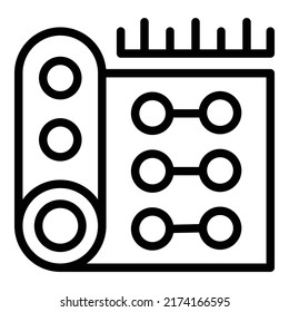 Remodeling carpet icon outline vector. Poster repair. House design