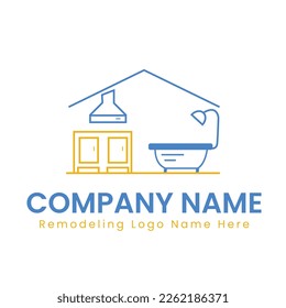 remodeling contractors american logo in vector 