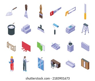 Das Entfernen von Icons set isometrischen Vektorgrafik. Innenteppich. Inneneinrichtung