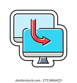 Icono de color de acceso remoto. Vector de acceso remoto. Ilustración de símbolo aislado