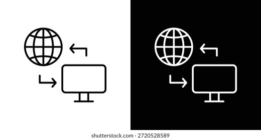 Icono de acceso remoto. Ilustración negra aislada para gráfico y Diseño web.