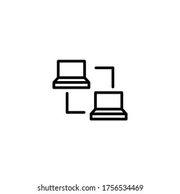 remote access icon in black line style icon, style isolated on white background