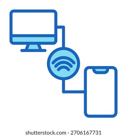 Icono de acceso remoto Ilustración vectorial de estilo de color azul