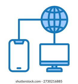 Remote Access Icon Blue Dualtone Design Vector Illustration