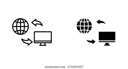 Remote Access icon design collection. Vector sign and symbol for UI designs