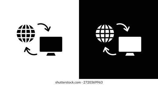 Icono de acceso remoto, icono de estilo de glifo para Sitio web o App móvil