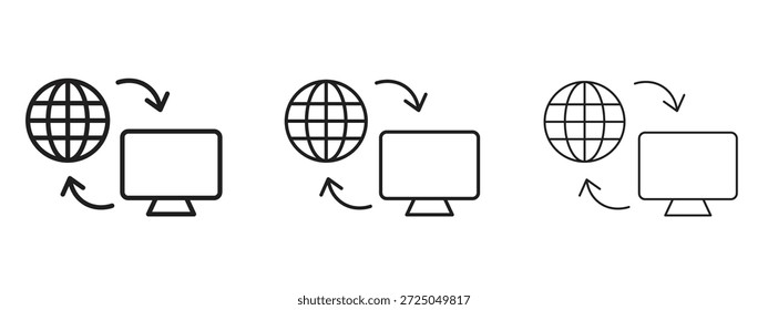 Icono de acceso remoto. Ilustración vectorial de estilo minimalista dibujado a mano