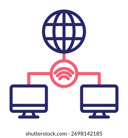 Ilustración vectorial de estilo de color de línea de icono de acceso remoto