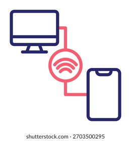 Ilustración vectorial de estilo de color de línea de icono de acceso remoto