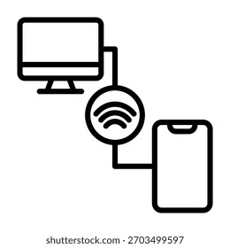 Remote Access Icon Line Style Vector Illustration