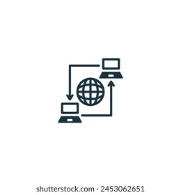 Remote Access icon. Monochrome simple Remote Work icon for templates, web design and infographics