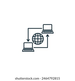 Remote Access icon. Monochrome simple Remote Work icon for templates, web design and infographics