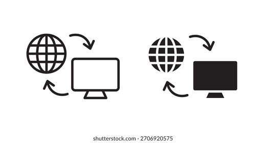 Icono de acceso remoto, icono de estilo de contorno para Sitio web o App móvil, gráficos de Vector