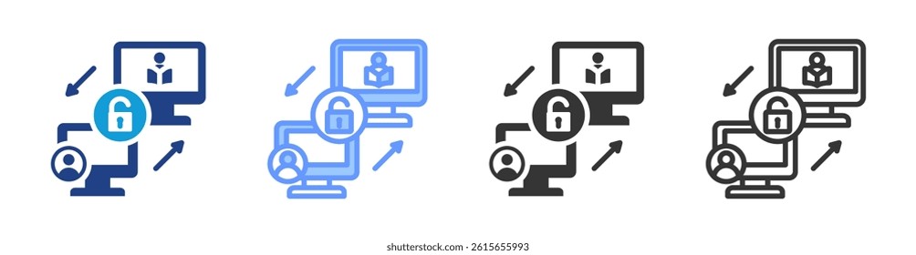 Remote Access icon set multiple style collection