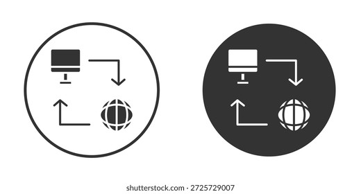 Icono de acceso remoto en blanco y negro plano de moda. adecuado para el Diseño gráfico