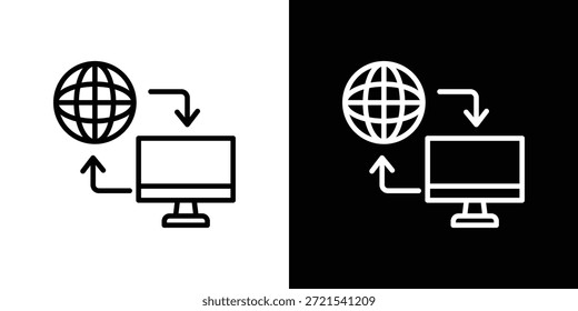 Icono de acceso remoto en estilo lineal delgado de trazo de moda.