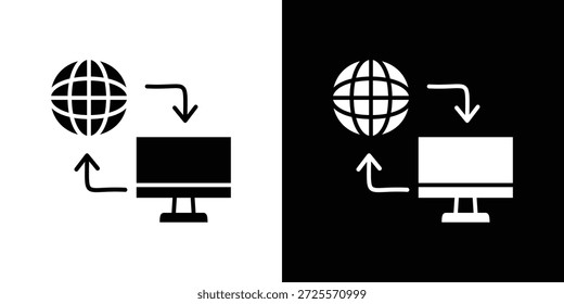 Icono de acceso remoto en estilo lineal delgado de trazo de moda.