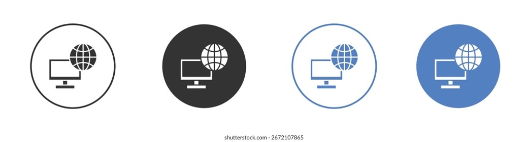 Icono de acceso remoto. Ilustración vectorial, diseño plano.