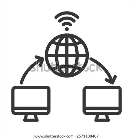 Remote Access Icon Vector Illustration Outline