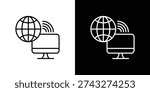 Remote Access icon website stock illustration. stroke symbols