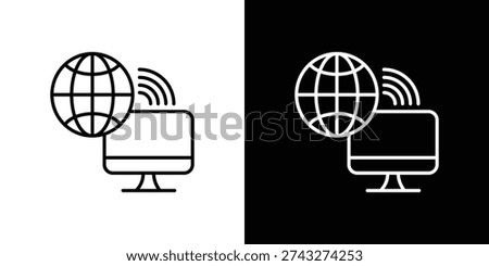 Remote Access icon website stock illustration. stroke symbols