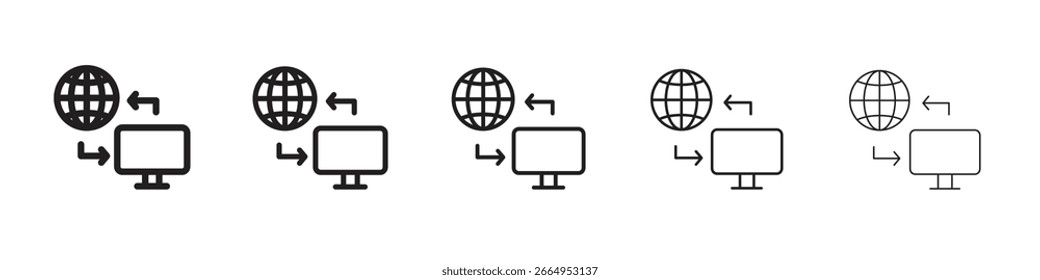 Symbole für den Remote-Zugriff. einfache und moderne Vektorsymbol-Designs