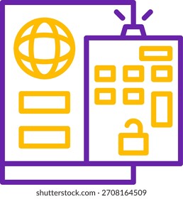 Línea de acceso remoto Diseño de icono de Vector de dos colores