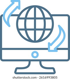 Remote Access Line Two Colour Icon